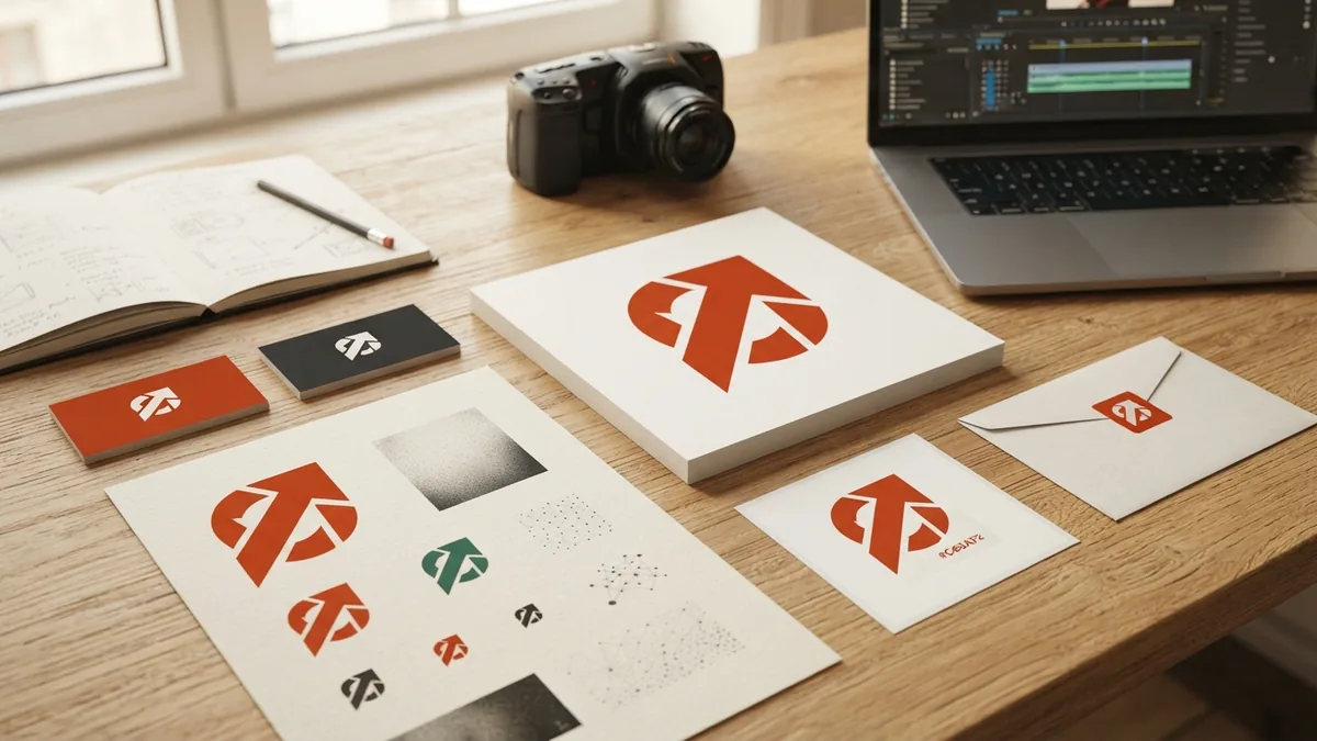Testing logo size and color Logo variations tested across print sizes and color settings